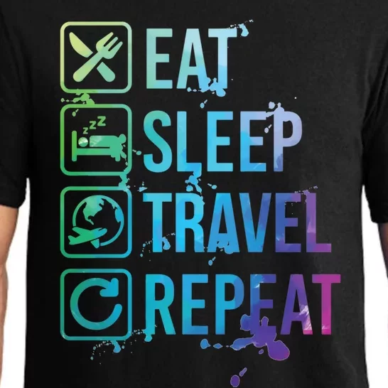 Travel Blogger Vacation Eat Sleep Repeat Gift Pajama Set