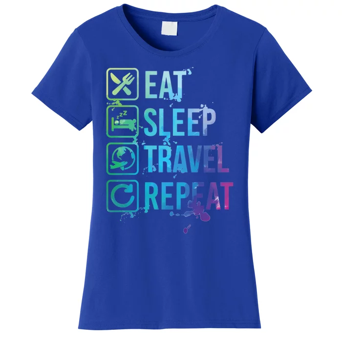 Travel Blogger Vacation Eat Sleep Repeat Gift Women's T-Shirt