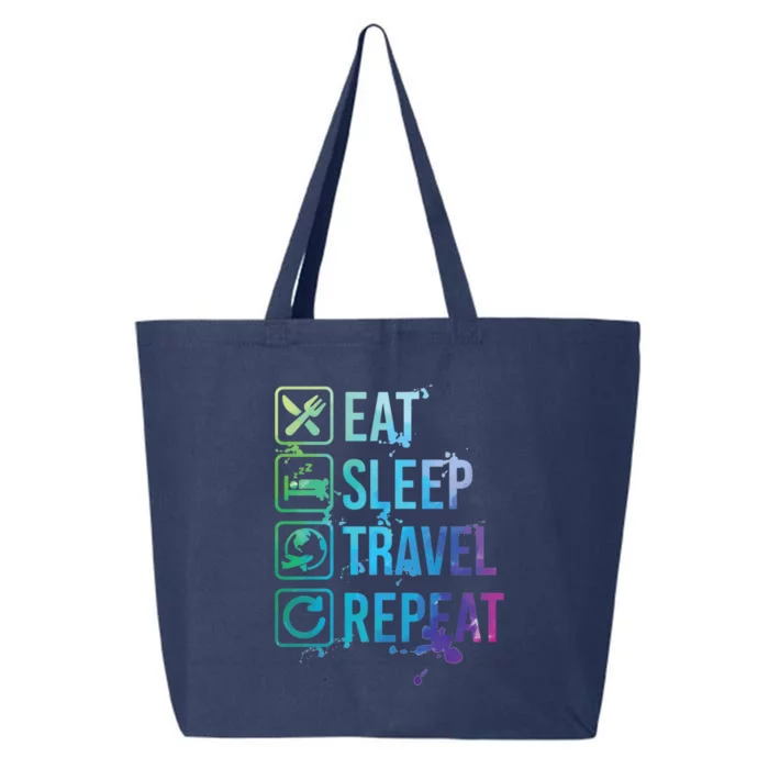 Travel Blogger Vacation Eat Sleep Repeat Gift 25L Jumbo Tote