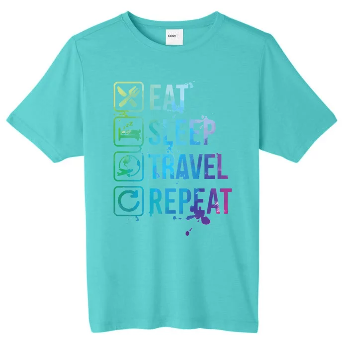 Travel Blogger Vacation Eat Sleep Repeat Gift ChromaSoft Performance T-Shirt