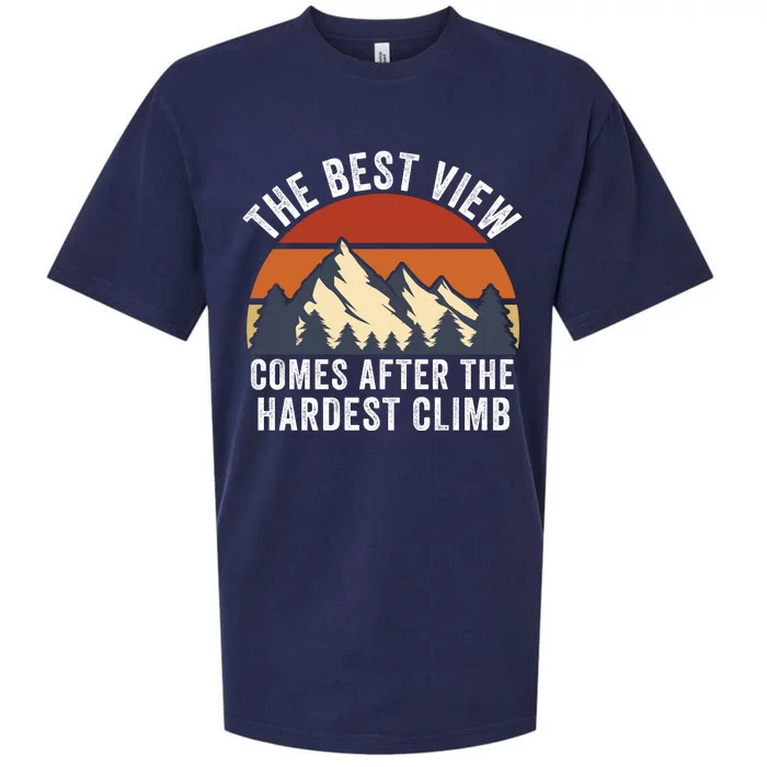 The Best View Comes After The Hardest Climb Hiking Lover Mountain Climbing Sueded Cloud Jersey T-Shirt