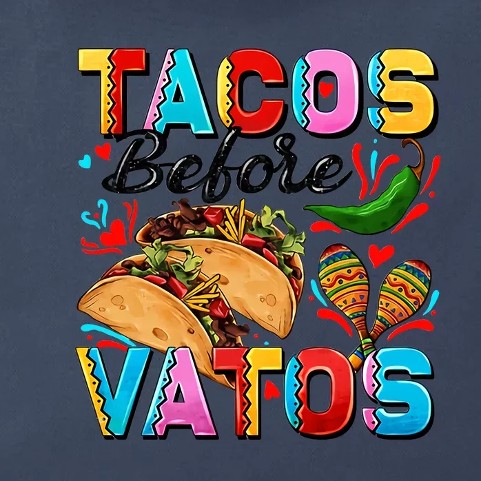 Tacos Before Vatos Valentine's Day Taco Mexican Funny Trending Zip Tote Bag