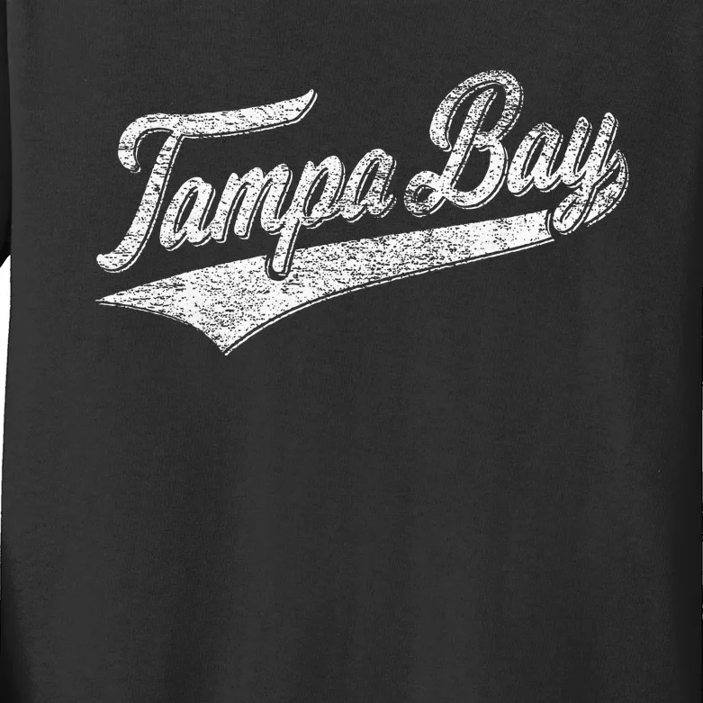 Tampa Bay Varsity Script Classic Sports Jersey Style Kids Long Sleeve Shirt