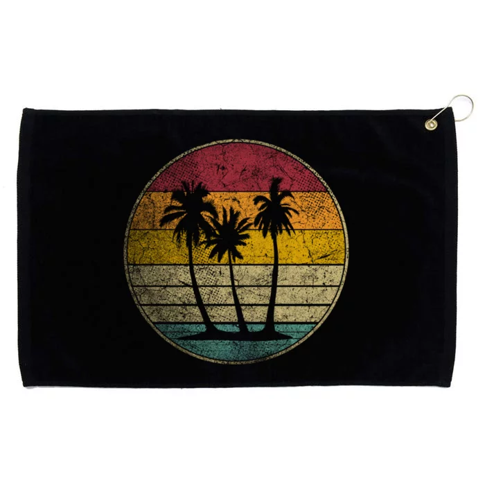 Tropical Beach Vintage Retro Style 70s 80s Grommeted Golf Towel