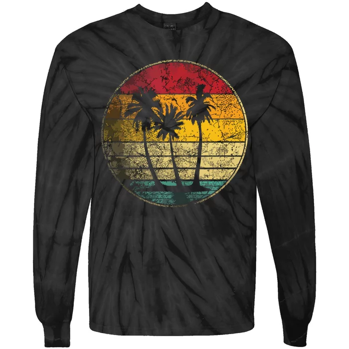 Tropical Beach Vintage Retro Style 70s 80s Tie-Dye Long Sleeve Shirt