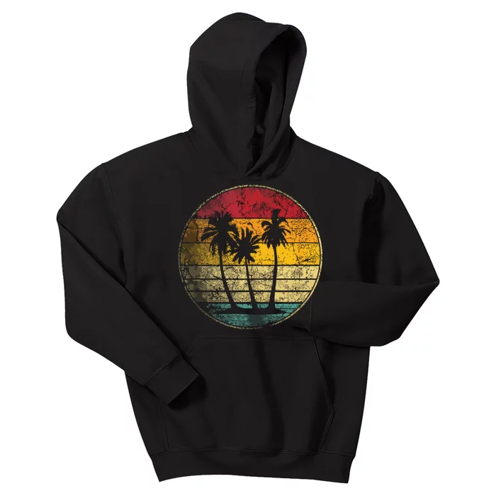 Tropical Beach Vintage Retro Style 70s 80s Kids Hoodie