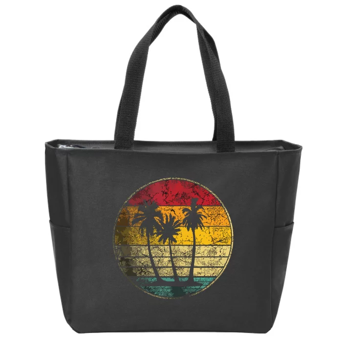 Tropical Beach Vintage Retro Style 70s 80s Zip Tote Bag