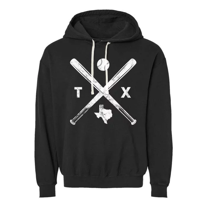 Texas Baseball Vintage Sport Garment-Dyed Fleece Hoodie