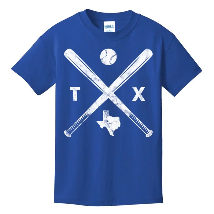 Texas Baseball Vintage Sport Kids T-Shirt