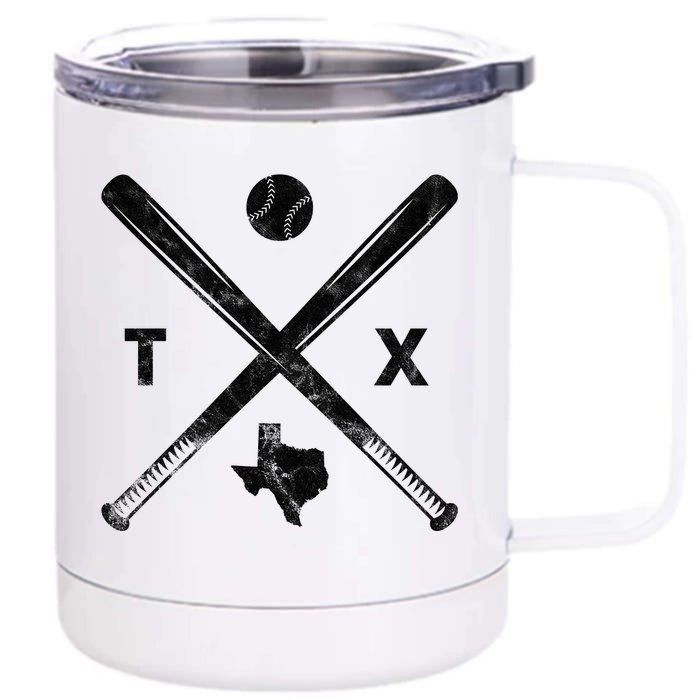 Texas Baseball Vintage Sport Front & Back 12oz Stainless Steel Tumbler Cup