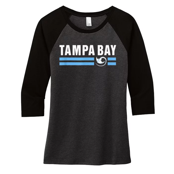 Tampa Bay Vintage TB Local Stingray Native Tampa Bay Fan Women's Tri-Blend 3/4-Sleeve Raglan Shirt