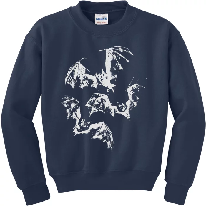 Three Bats Vintage 90s Style Bat Kids Sweatshirt