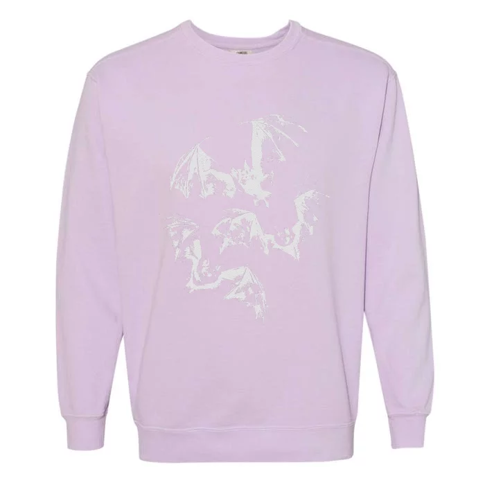 Three Bats Vintage 90s Style Bat Garment-Dyed Sweatshirt