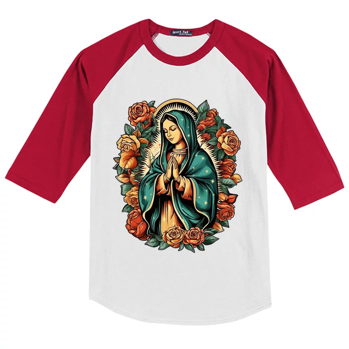 The Blessed Virgin Mary Is The Mother Of Jesus Christ Kids Colorblock Raglan Jersey