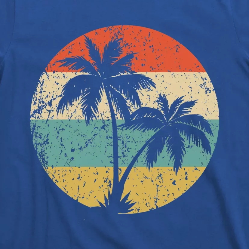 Tropical Beachs Vacations Retro Palm Trees Gift T-Shirt