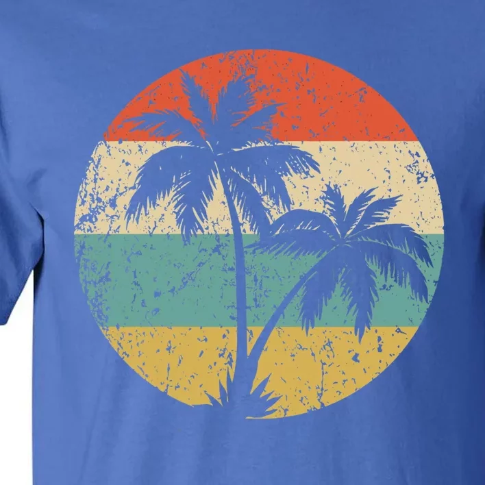 Tropical Beachs Vacations Retro Palm Trees Gift Tall T-Shirt