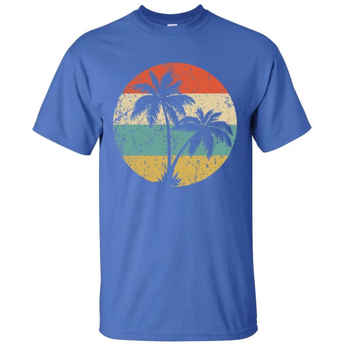 Tropical Beachs Vacations Retro Palm Trees Gift Tall T-Shirt