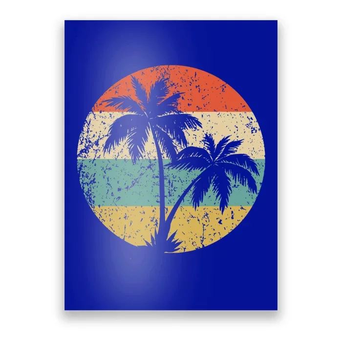 Tropical Beachs Vacations Retro Palm Trees Gift Poster