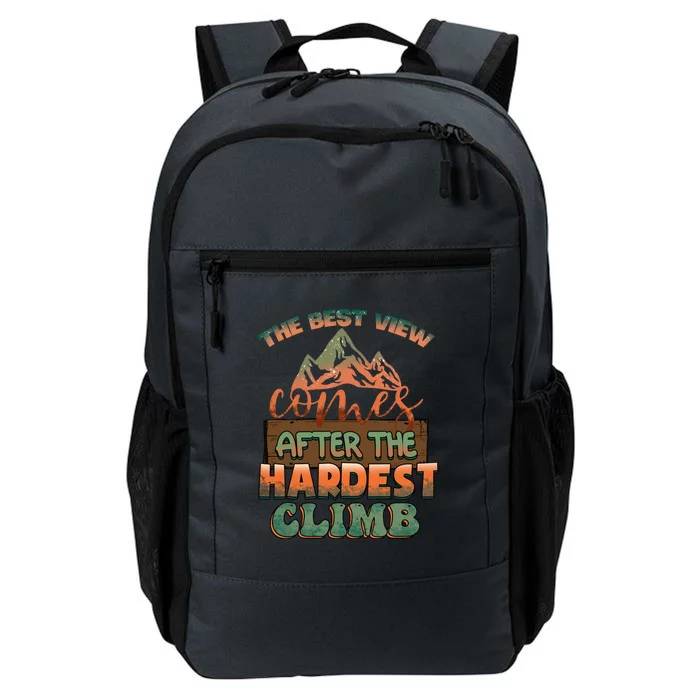 The Best View Comes After Hardest Climbing Mountain Hiking Quote Gift Daily Commute Backpack