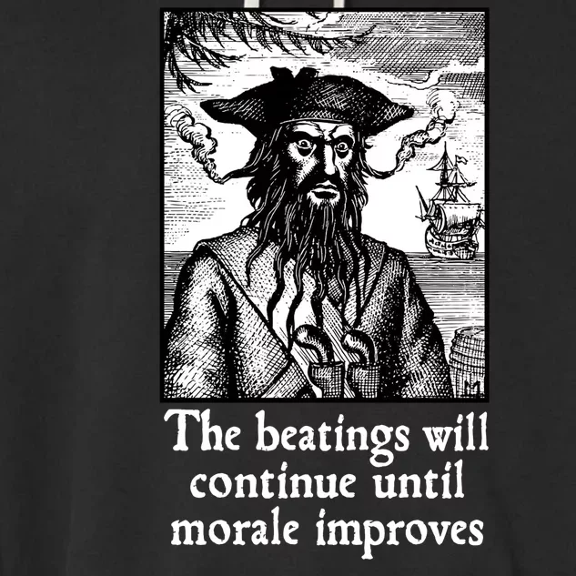 The Beatings Will Continue Until Morale Improves Garment-Dyed Fleece Hoodie