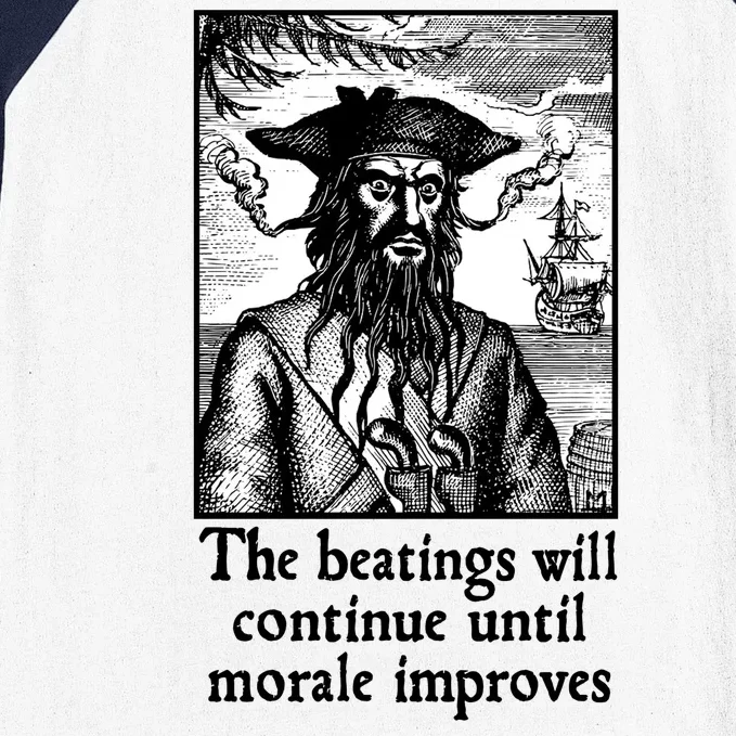 The Beatings Will Continue Until Morale Improves Baseball Sleeve Shirt