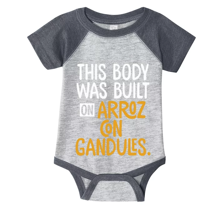 This Body Was Built On Arroz Con Gandules Puerto Rico Infant Baby Jersey Bodysuit