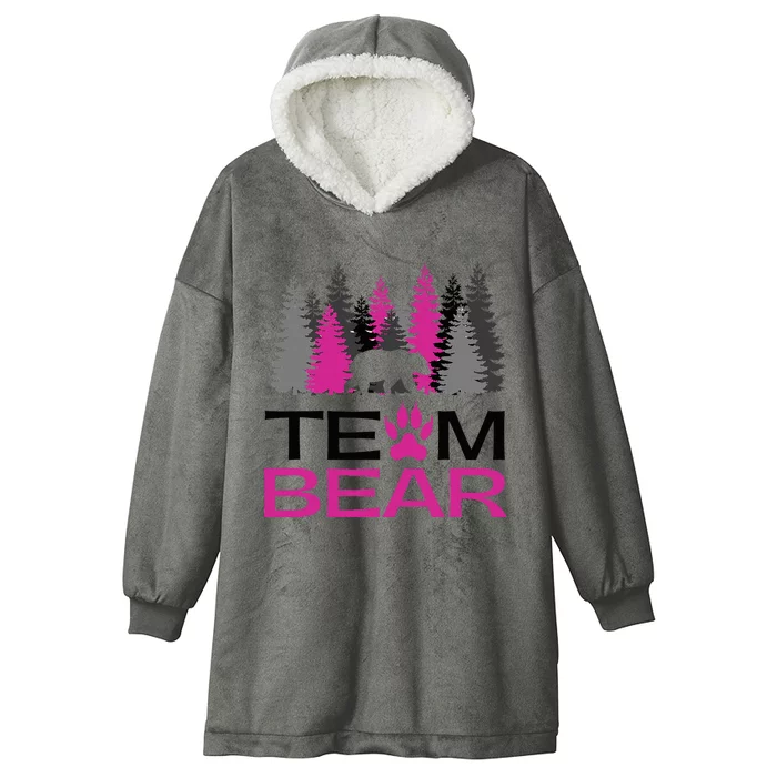 Team Bear Woman Pink Hooded Wearable Blanket