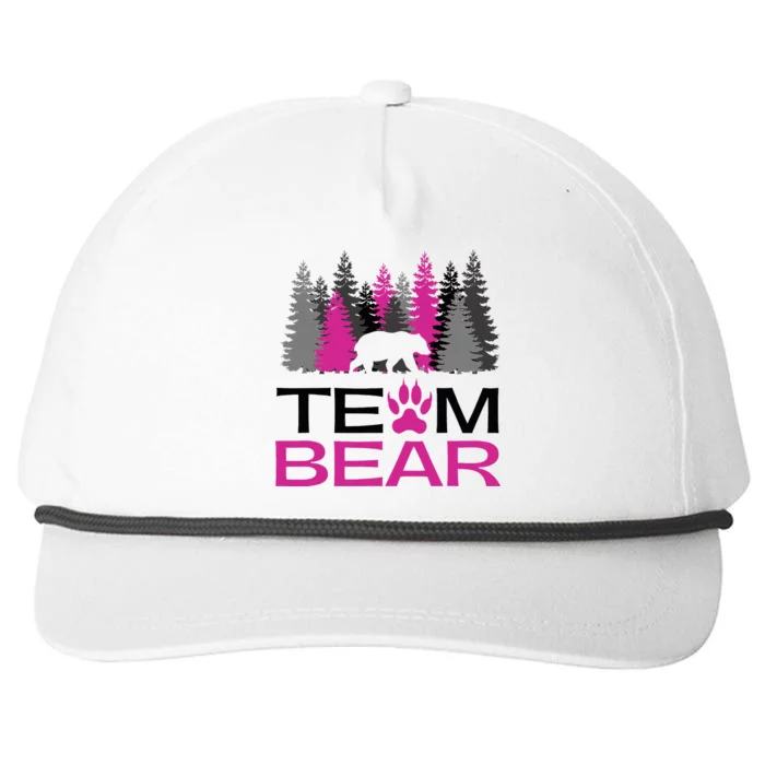 Team Bear Woman Pink Snapback Five-Panel Rope Hat