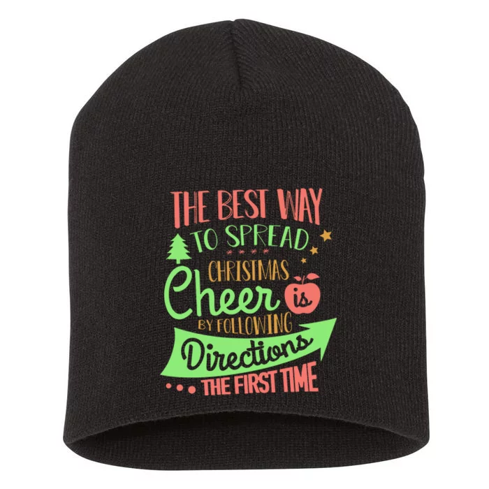 The Best Way To Celebrate The Christmas Teacher Short Acrylic Beanie