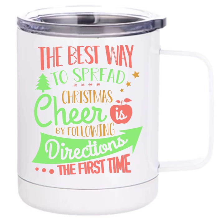 The Best Way To Celebrate The Christmas Teacher Front & Back 12oz Stainless Steel Tumbler Cup