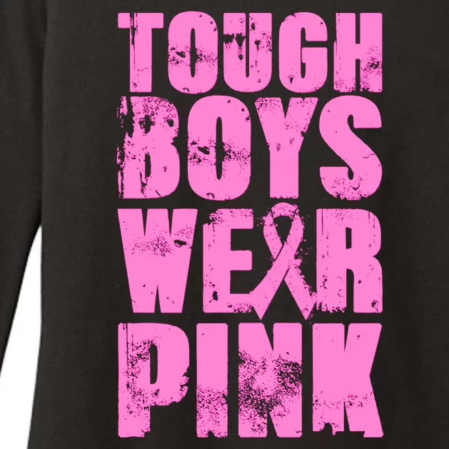 Tough Boyz Wear Pink Support Breast Cancer Awareness Womens CVC Long Sleeve Shirt