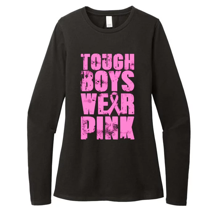 Tough Boyz Wear Pink Support Breast Cancer Awareness Womens CVC Long Sleeve Shirt