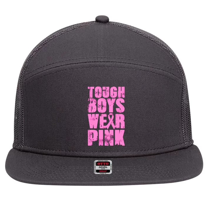 Tough Boyz Wear Pink Support Breast Cancer Awareness 7 Panel Mesh Trucker Snapback Hat