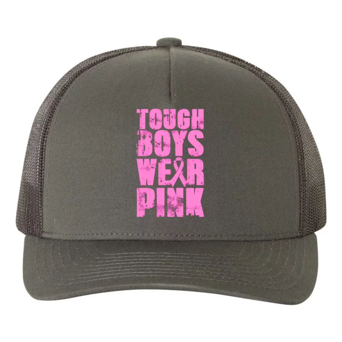 Tough Boyz Wear Pink Support Breast Cancer Awareness Yupoong Adult 5-Panel Trucker Hat