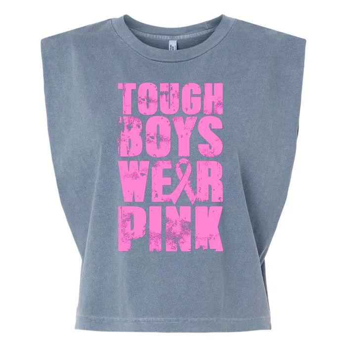 Tough Boyz Wear Pink Support Breast Cancer Awareness Garment-Dyed Women's Muscle Tee