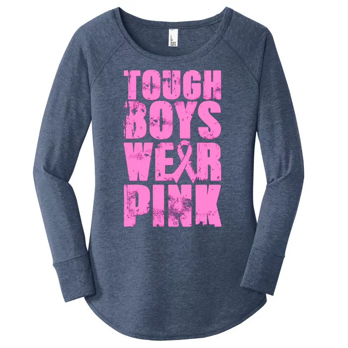 Tough Boyz Wear Pink Support Breast Cancer Awareness Women's Perfect Tri Tunic Long Sleeve Shirt