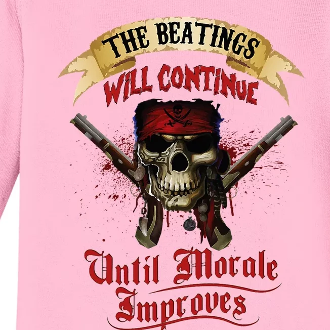 The Beatings Will Continue Until Morale Improves Baby Long Sleeve Bodysuit