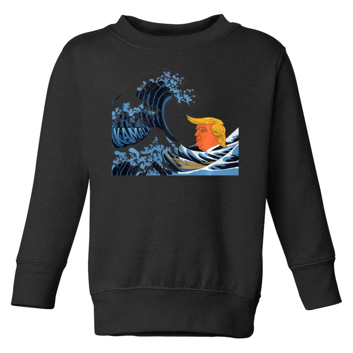 The Blue Wave Anti Trump KamalaS Momentum Toddler Sweatshirt