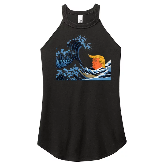 The Blue Wave Anti Trump KamalaS Momentum Women’s Perfect Tri Rocker Tank