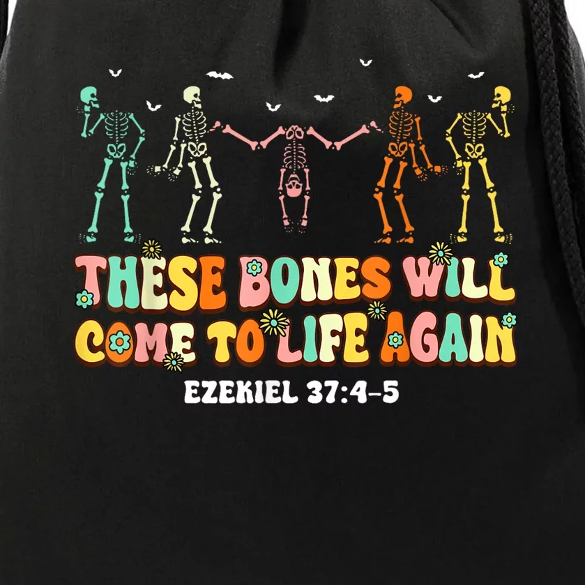 These Bones Will Come To Life Again Ezekiel 37:45 Christian Drawstring Bag