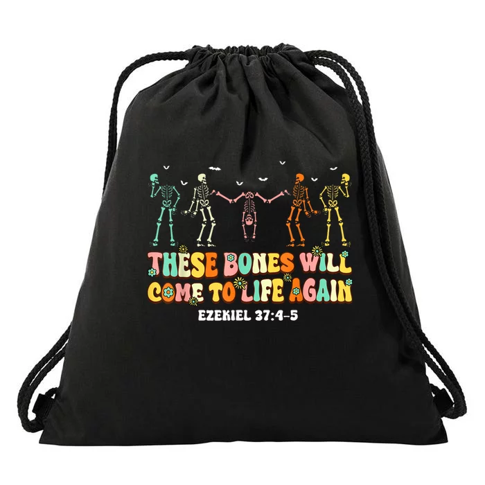 These Bones Will Come To Life Again Ezekiel 37:45 Christian Drawstring Bag