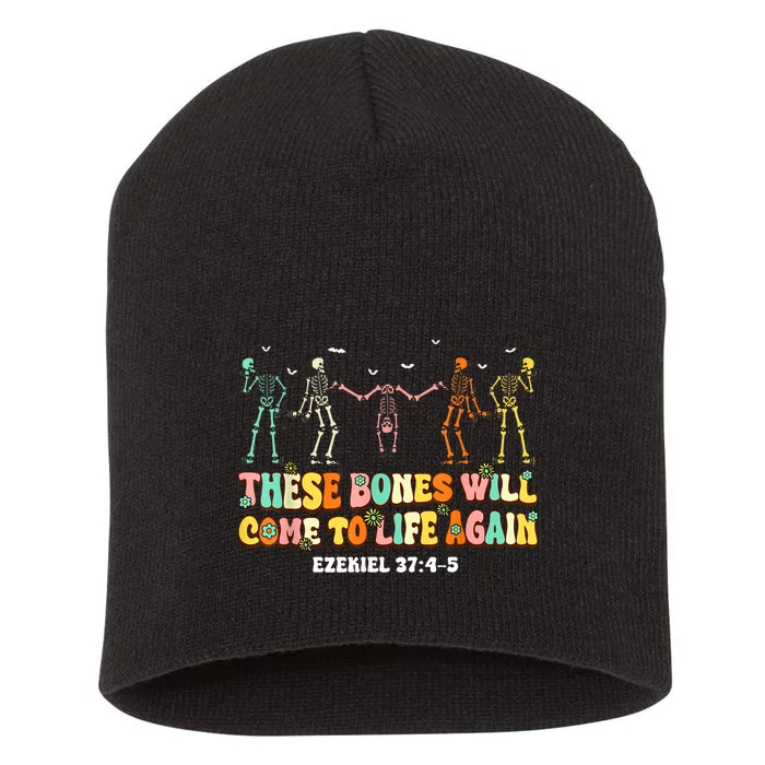 These Bones Will Come To Life Again Ezekiel 37:45 Christian Short Acrylic Beanie