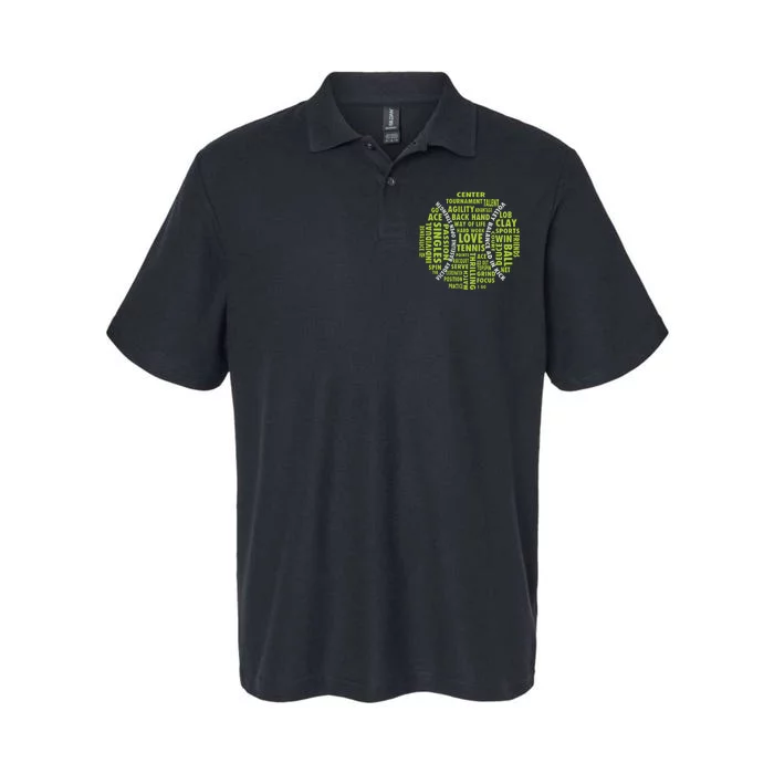 Tennis Ball Word Cloud Shirts Cool Tennis Players Softstyle Adult Sport Polo