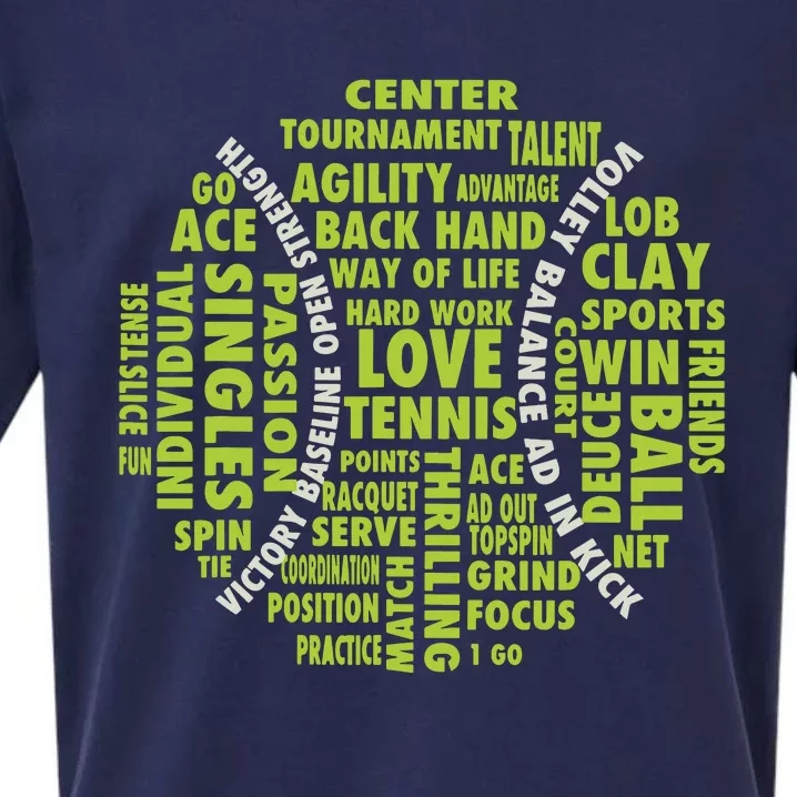 Tennis Ball Word Cloud Shirts Cool Tennis Players Sueded Cloud Jersey T-Shirt