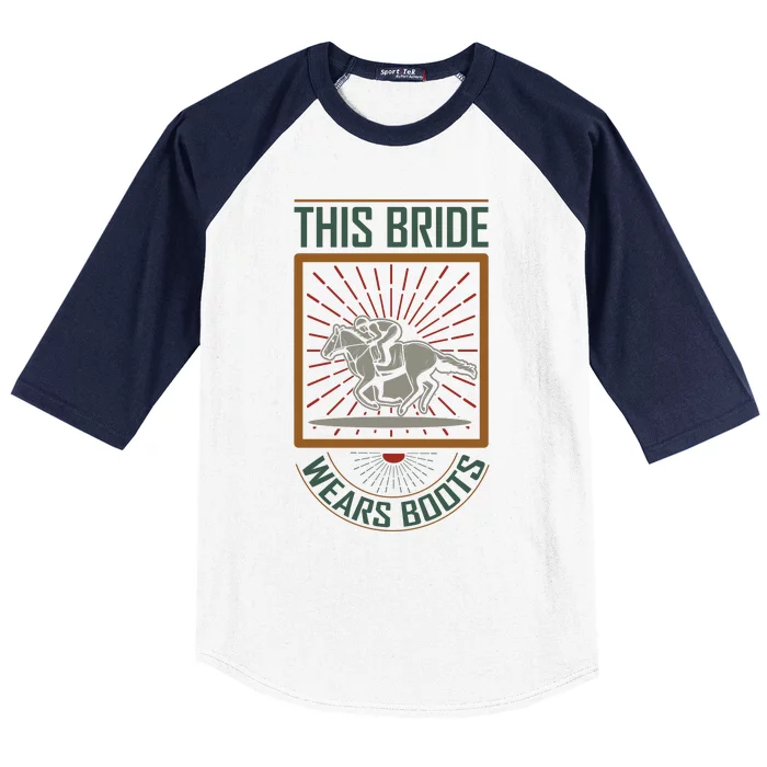 The Bride Wears Boots Baseball Sleeve Shirt