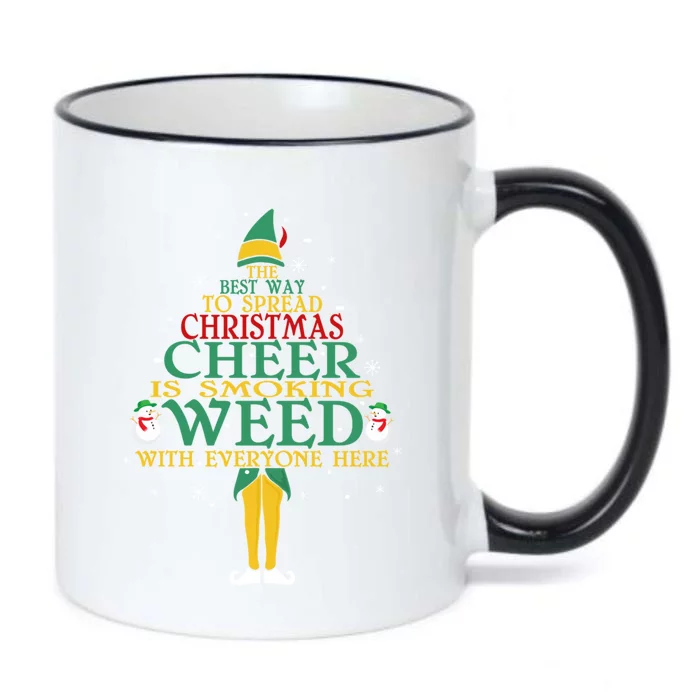 The Best Way To Spread Christmas Cheer Weed Xmas Elf Lover Funny Gift Black Color Changing Mug