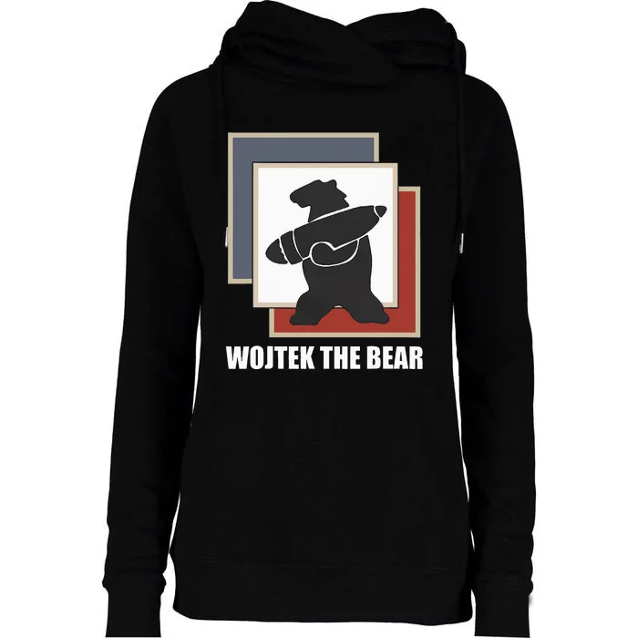 The Bear Wojtek Polish Bear Womens Funnel Neck Pullover Hood