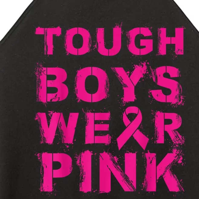 Tough Boy Wear Pink Cool Pink Breast Cancer Awareness Kid Women’s Perfect Tri Rocker Tank