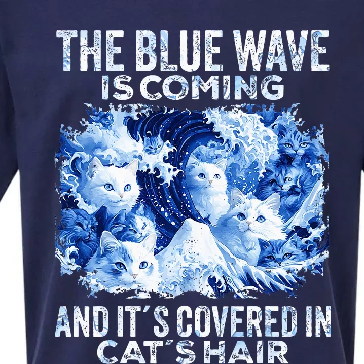 The Blue Wave Is Coming Covered In Cat Hairs Sueded Cloud Jersey T-Shirt