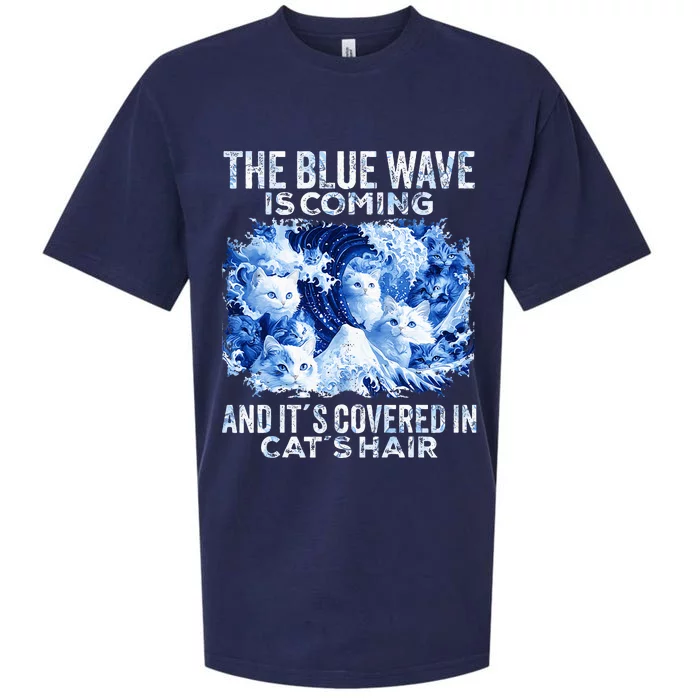 The Blue Wave Is Coming Covered In Cat Hairs Sueded Cloud Jersey T-Shirt